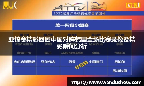 亚锦赛精彩回顾中国对阵韩国全场比赛录像及精彩瞬间分析